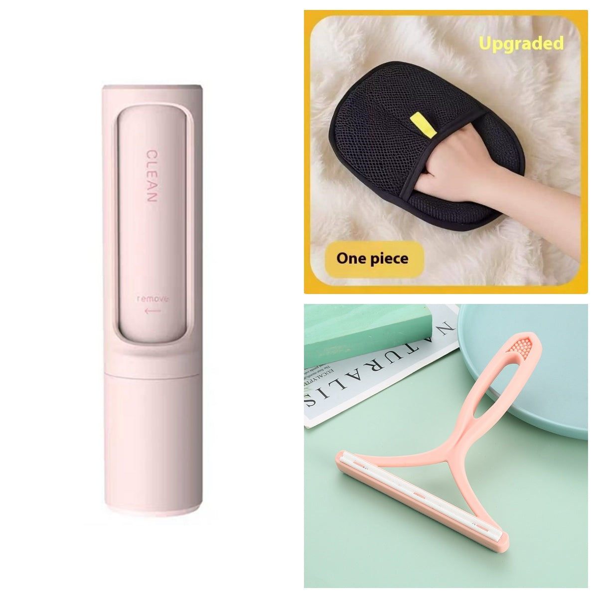 Self-Cleaning Pet Hair Brush for Clothes and Furniture, Home & Travel