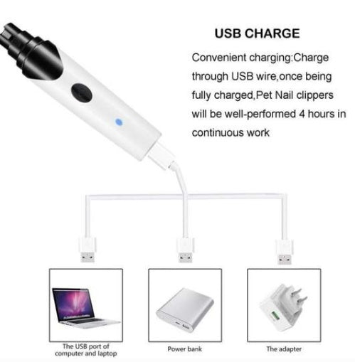 Safe Pet Nail Clippers USB Charging Electric Trimmer