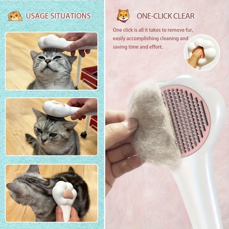 Paw Shaped Pet Comb - Massage & Groom Pet Hair Remover Brush