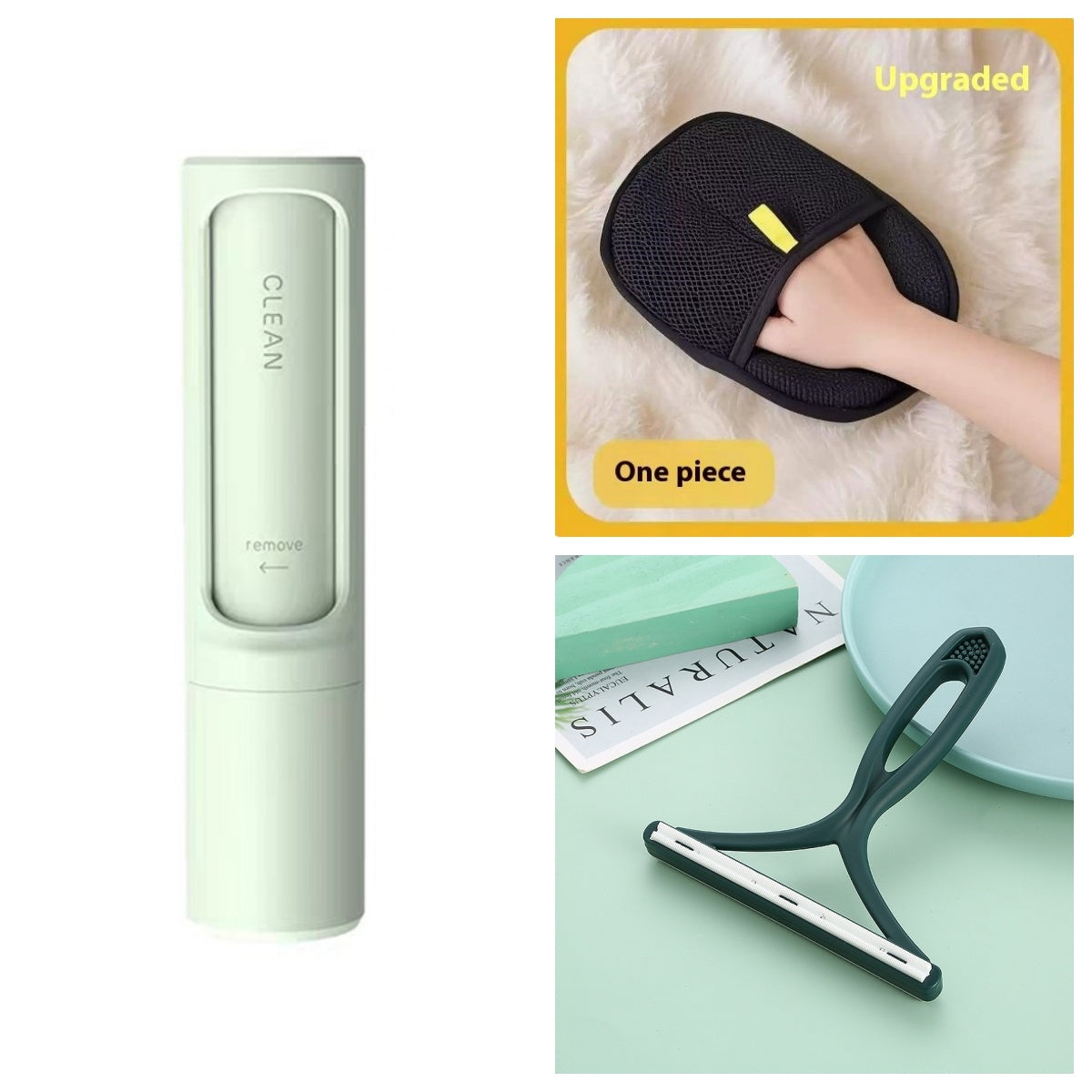 Self-Cleaning Pet Hair Brush for Clothes and Furniture, Home & Travel